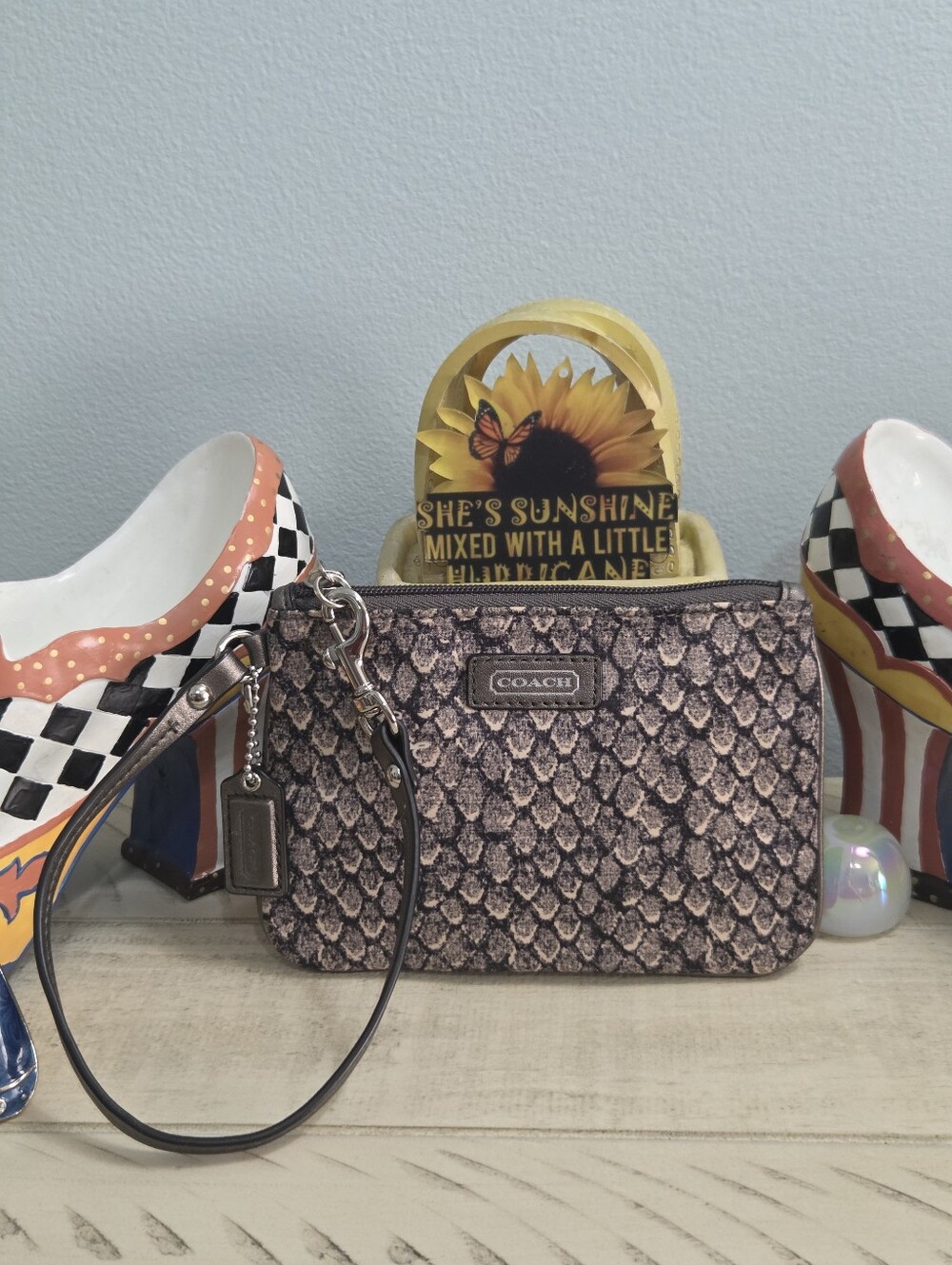 Coach Taylor Snake Print Small Wristlet (EUC)